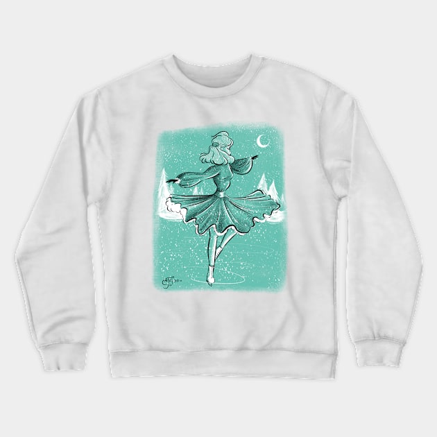 Moonlight Skates Crewneck Sweatshirt by Amy Fitz Art 